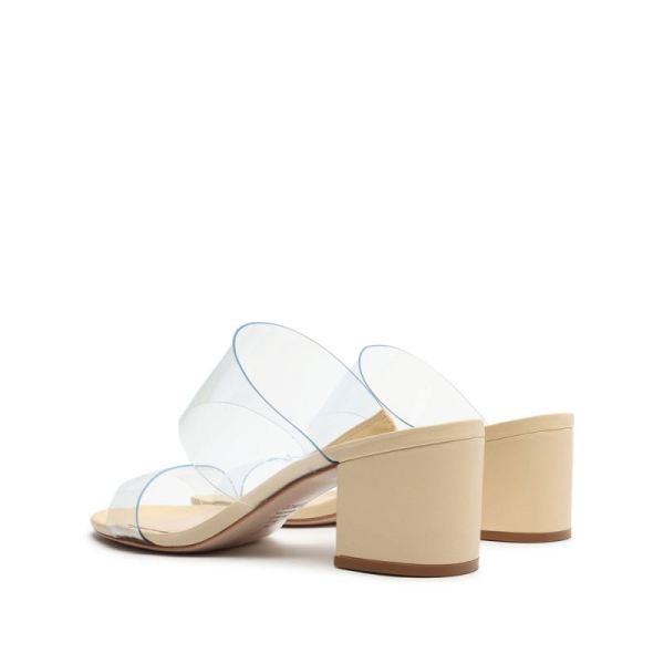 Schutz | Women's Victorie Vinyl&Leather Sandal-Eggshell