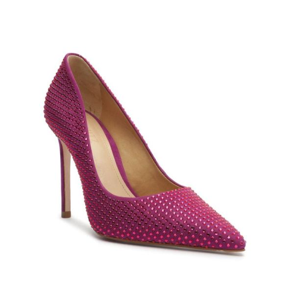 Schutz | Women's Lou Crystal Nubuck Pump-Bright Violet