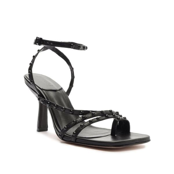 Schutz | Women's Anne Mid Nappa Leather Sandal-Black