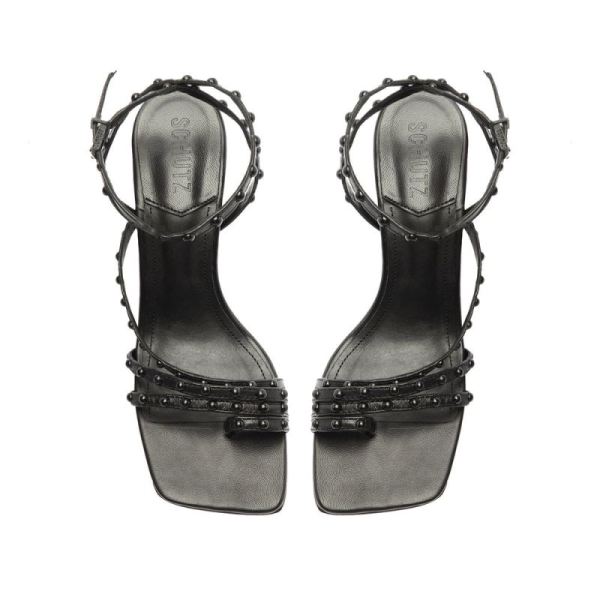 Schutz | Women's Anne Mid Nappa Leather Sandal-Black