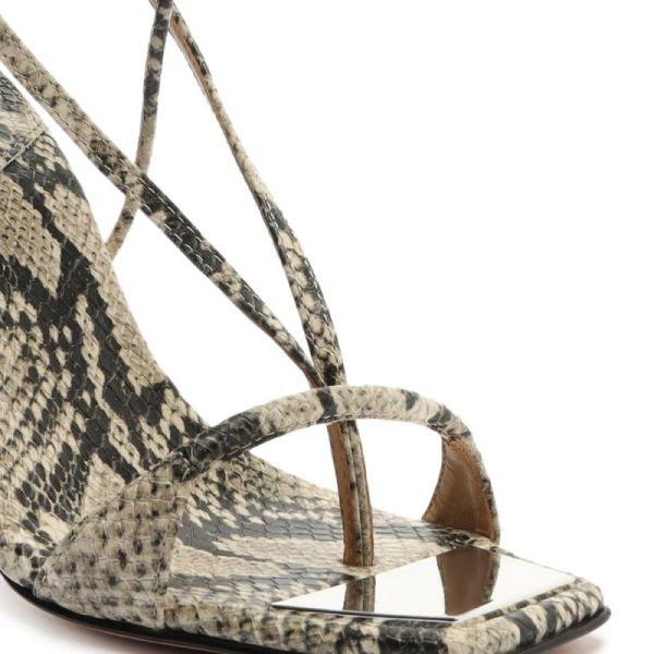 Schutz | Women's Vikki Snake-Embossed Leather Sandal-Natural Snake