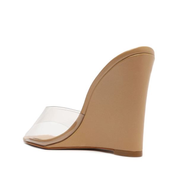 Schutz | Women's Luci Vinyl&Nappa Leather Sandal-Light Beige