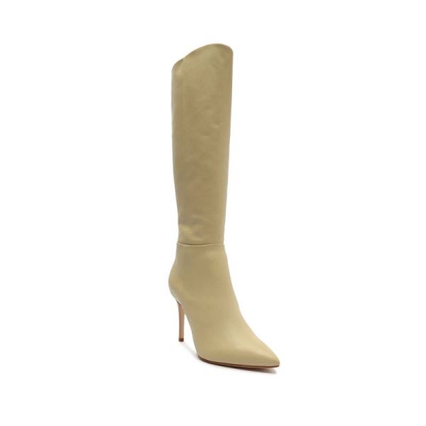 Schutz | Women's Mikki Up Leather Boot-Almond Buff