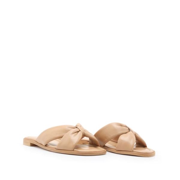 Schutz | Women's Fairy Flat Sandal: Smooth Leather  -Honey Beige