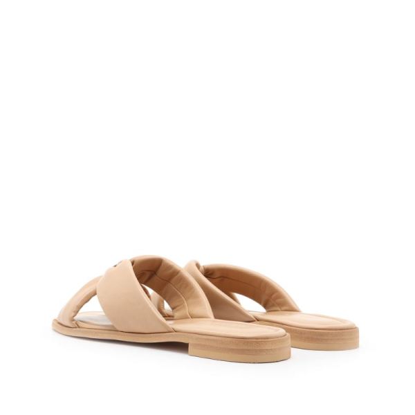 Schutz | Women's Fairy Flat Sandal: Smooth Leather  -Honey Beige