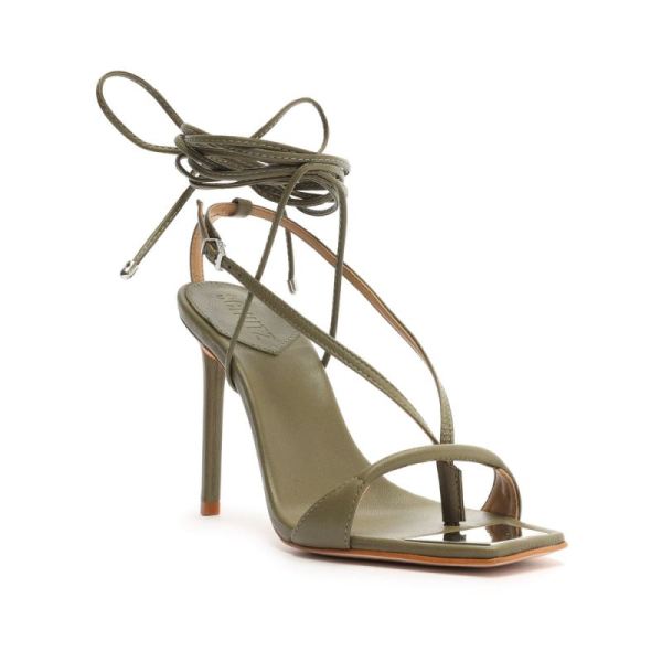 Schutz | Women's Vikki Nappa Leather Sandal-Aspen Green