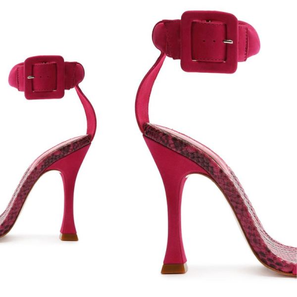 Schutz | Women's Gigih Nubuck Sandal-Hot Pink