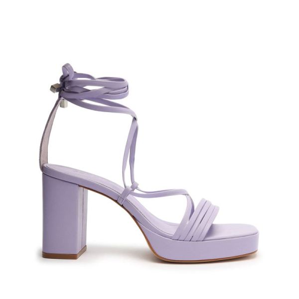 Schutz | Women's Glenna Platform Leather Sandal-Smoky Grape