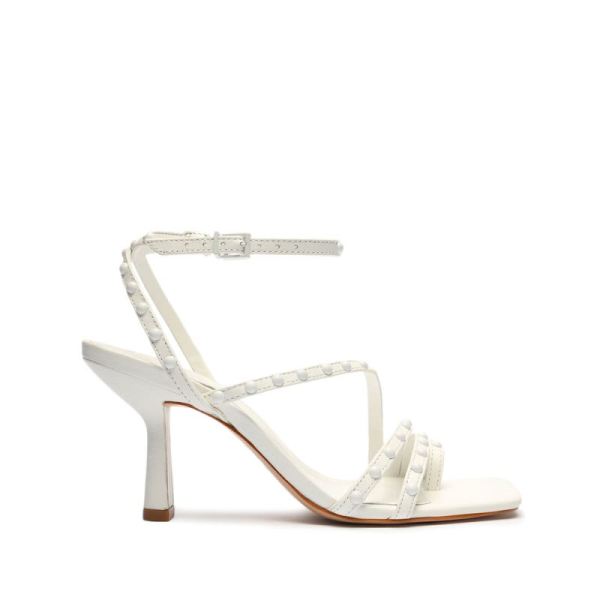 Schutz | Women's Anne Mid Nappa Leather Sandal-White