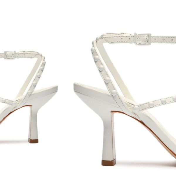 Schutz | Women's Anne Mid Nappa Leather Sandal-White