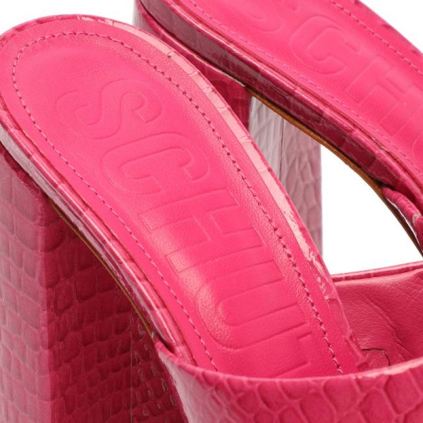 Schutz | Women's Darah Crocodile-Embossed Leather Sandal-Hot Pink