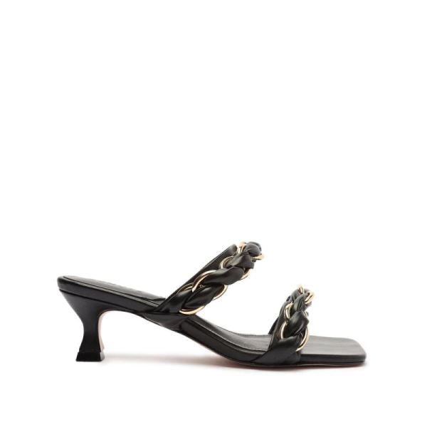 Schutz | Women's Rainah Mid Nappa Leather Sandal-Black