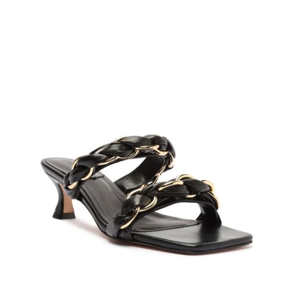 Schutz | Women's Rainah Mid Nappa Leather Sandal-Black