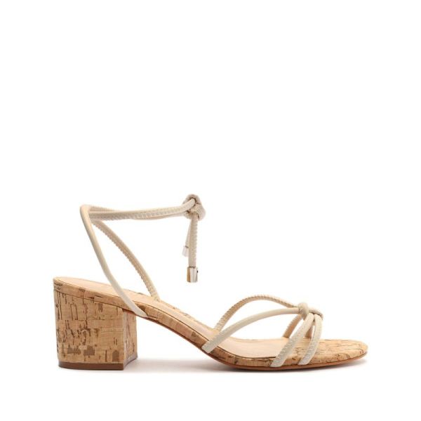 Schutz | Women's Suzy Mid Block Leather Sandal-Eggshell