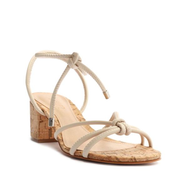 Schutz | Women's Suzy Mid Block Leather Sandal-Eggshell