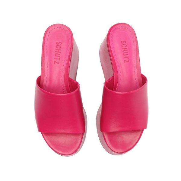 Schutz | Women's Marih Nappa Leather Sandal-Hot Pink