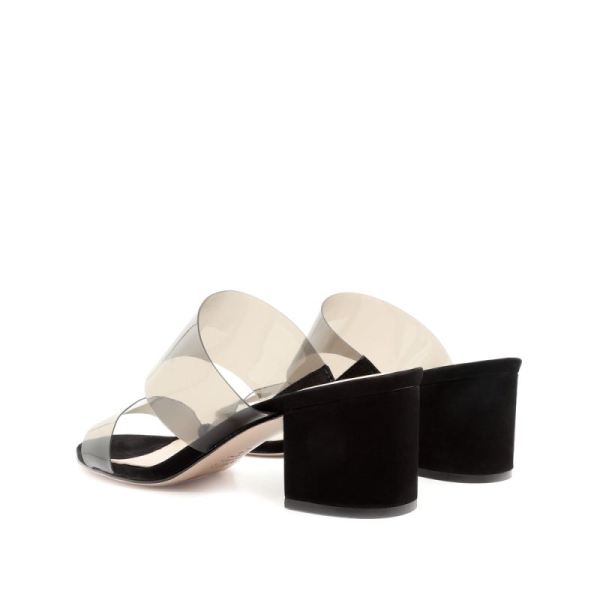 Schutz | Women's Victorie Sandal in Nubuck and Vinyl  -Black