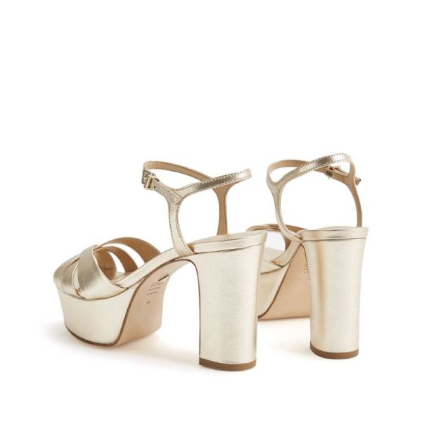 Schutz | Women's Keefa Sandal: Disco Glamour Shoe  -Platina Gold