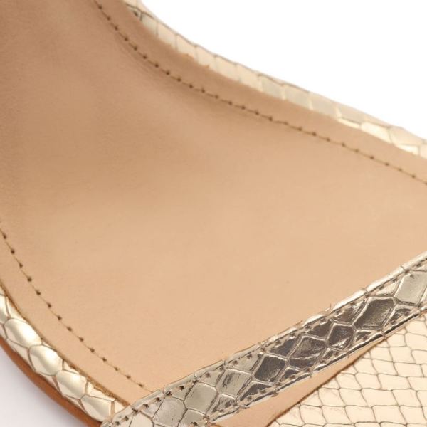 Schutz | Women's Nelli Metallic Snake-Effect Leather Sandal-Gold