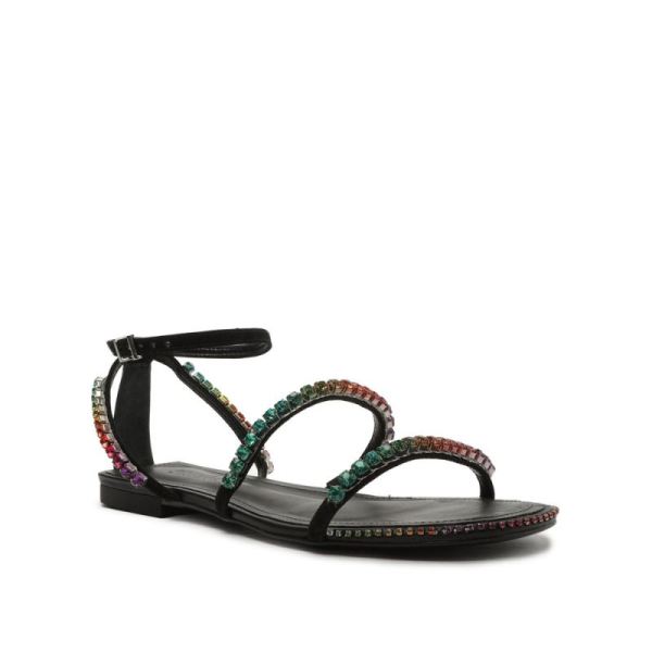 Schutz | Women's Loule Nubuck Flat Sandal-Black