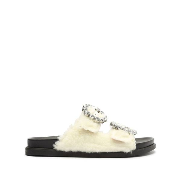 Schutz | Women's Ariel Winter Alpaca Hair Flat-Sand