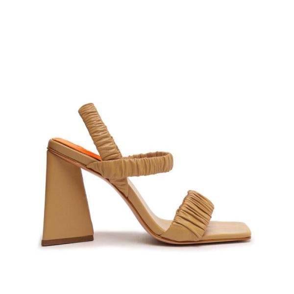 Schutz | Women's Lirah Nappa Leather Sandal-Honey Beige