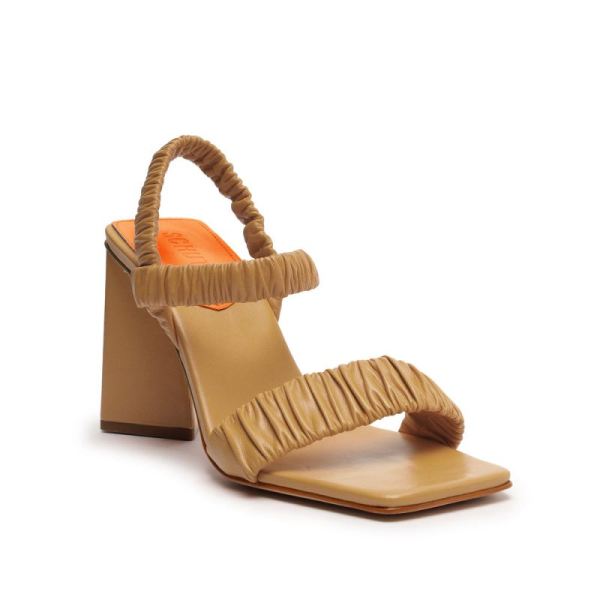 Schutz | Women's Lirah Nappa Leather Sandal-Honey Beige
