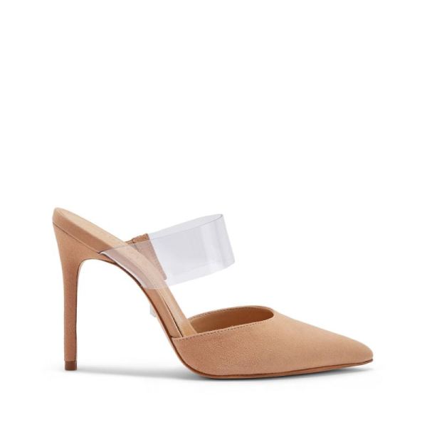 Schutz | Women's Sionne Suede&Vinyl Mule | Office-to-out Situation -Honey Beige