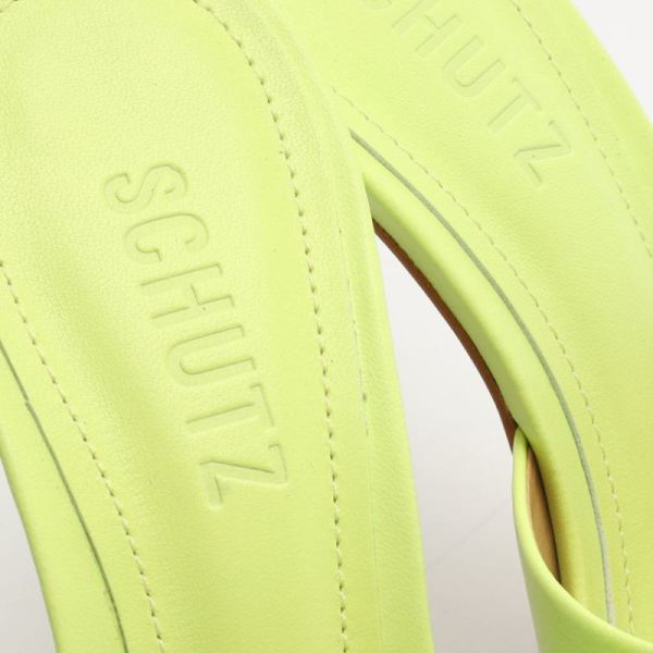 Schutz | Women's Kate Nappa Leather Sandal-Green Fresh