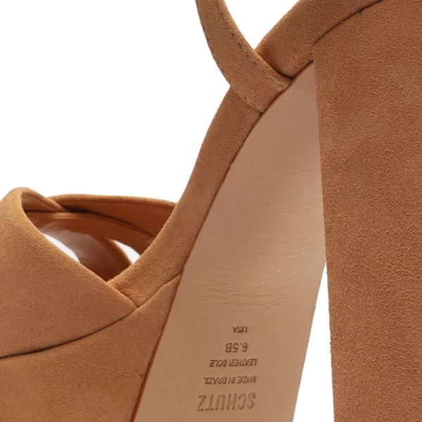 Schutz | Women's Keefa High Suede Sandal-Beige