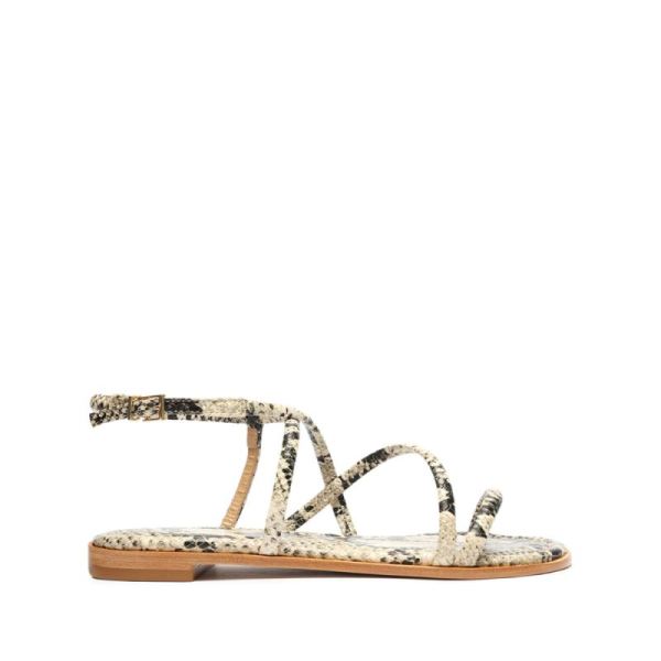 Schutz | Women's Lovi Snake-Embossed Leather Flat-Natural Snake