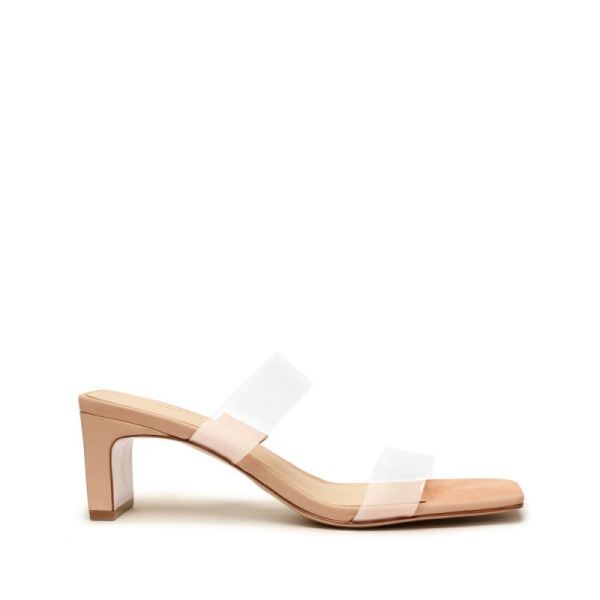 Schutz | Women's Taina Vinyl&Leather Sandal-Honey Beige