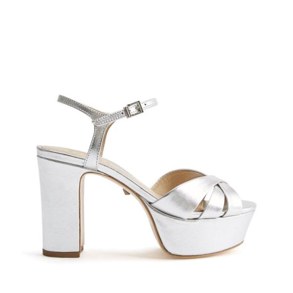 Schutz | Women's Keefa Sandal: Disco Glamour Shoe -Prata Silver