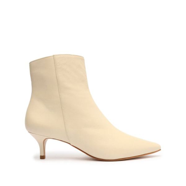 Schutz | Women's Mikki Low Leather Bootie-Eggshell