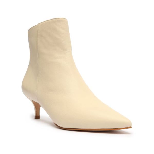 Schutz | Women's Mikki Low Leather Bootie-Eggshell