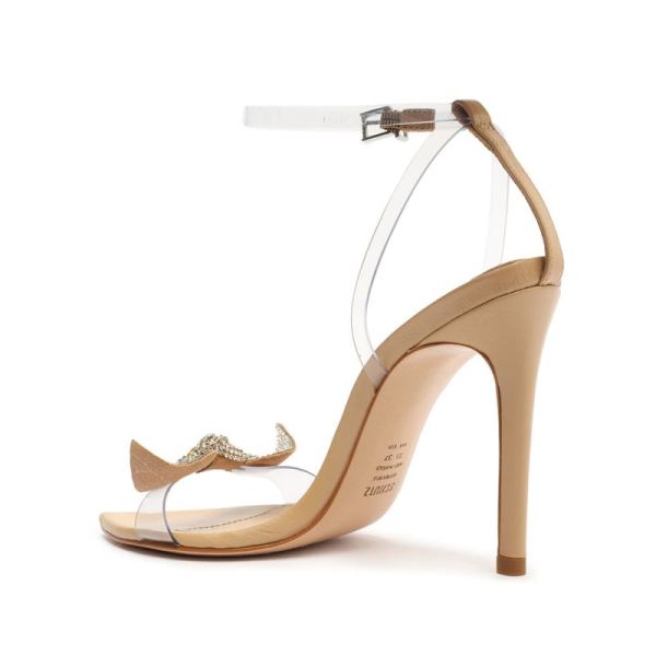 Schutz | Women's Elyda Crystal Vinyl Sandal-Light Nude