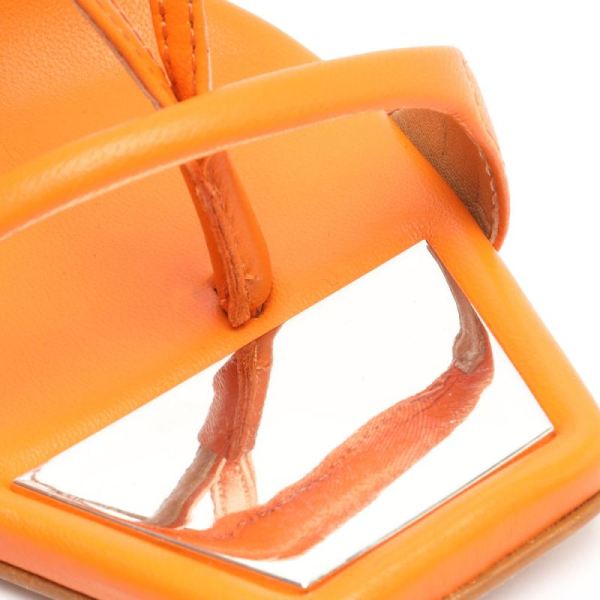 Schutz | Women's Vikki Nappa Leather Sandal-Bright Tangerine