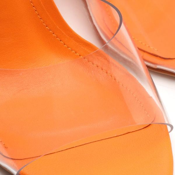 Schutz | Women's Luci Vinyl&Nappa Leather Sandal-Bright Tangerine