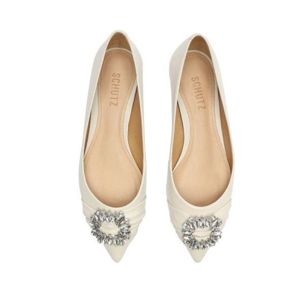 Schutz | Women's Meisho Nappa Leather Flat-Pearl