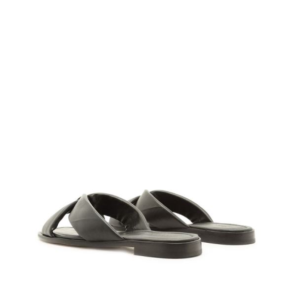 Schutz | Women's Fairy Flat Sandal: Smooth Leather  -Black