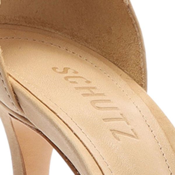 Schutz | Women's Perlah Nubuck&Rhinestones Sandal-Light Nude