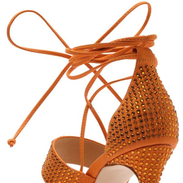 Schutz | Women's Sybil Lace Up Sandal-Bright Tangerine