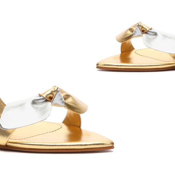 Schutz | Women's Elora Metallic Leather Sandal-Gold