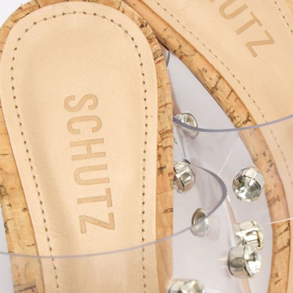 Schutz | Women's Ariella Cork Vinyl Sandal-Clear