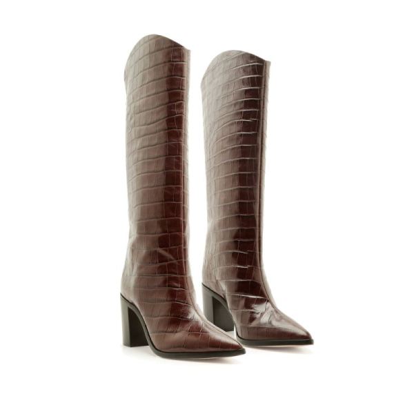 Schutz | Women's Analeah Boot  -Dark Chocolate