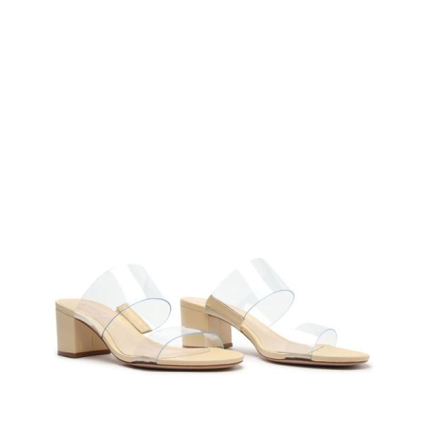 Schutz | Women's Victorie Vinyl&Leather Sandal-Eggshell