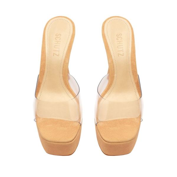 Schutz | Women's Haila Vinyl&Suede Sandal-Beige