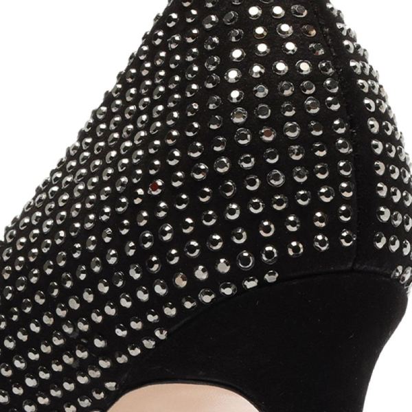 Schutz | Women's Lou Crystal Nubuck&Rhinestones Pump-Black