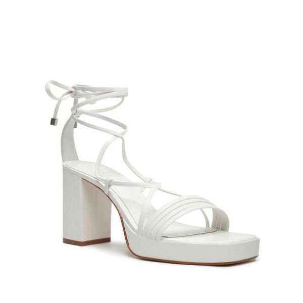 Schutz | Women's Glenna Platform Leather Sandal-White