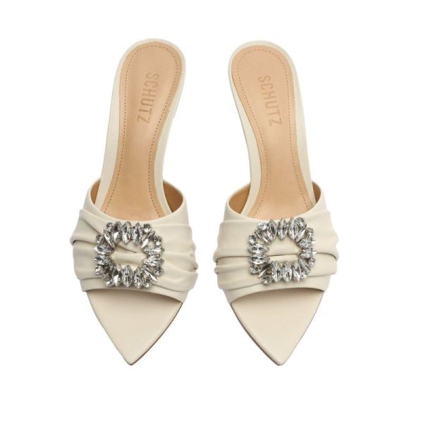 Schutz | Women's Meisho Mid Nappa Leather Sandal-Pearl